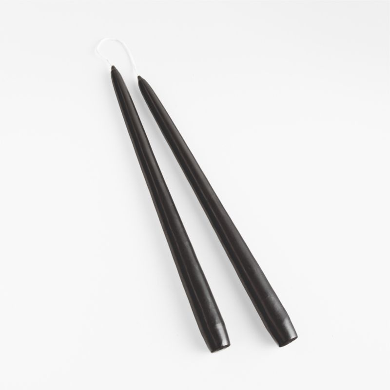 Dipped Black Taper Candles 12",  Set of 2