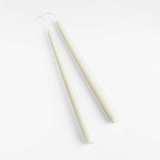 12" Dipped Linen Taper Candles, Set of 2