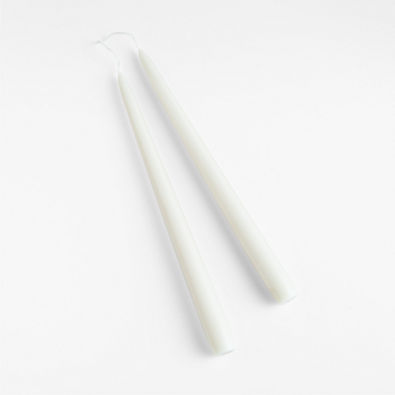 View 12" Dipped Linen Taper Candles, Set of 2 details