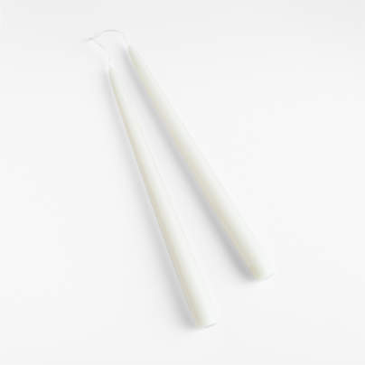 12" Dipped Linen Taper Candles, Set of 2