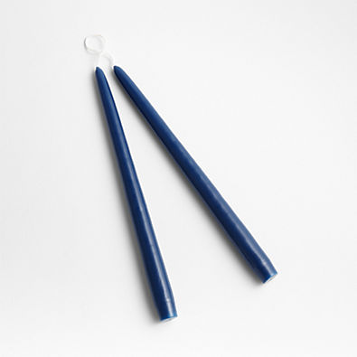 View Dipped Navy Taper Candles, Set of 2 details