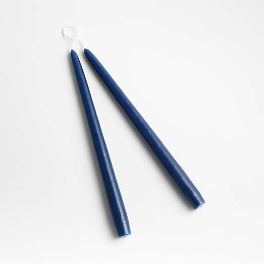 Dipped Navy Taper Candles, Set of 2