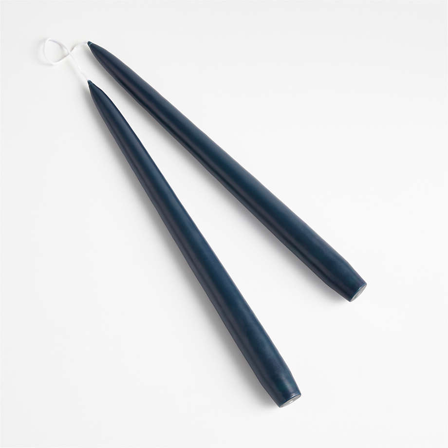 Dipped Navy Taper Candles, Set of 2