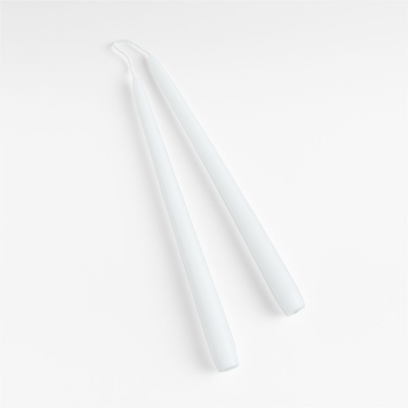 Dipped White Taper Candles 12", Set of 2