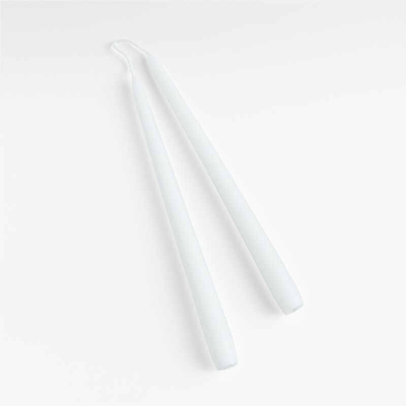 12" Dipped White Taper Candles, Set of 2