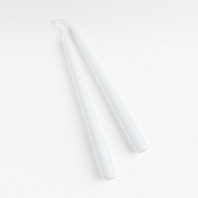 View White 12" Dipped Taper Candles, Set of 2 details