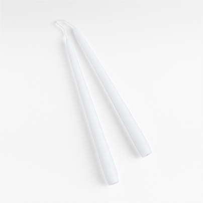 Dipped White Taper Candles 12", Set of 2