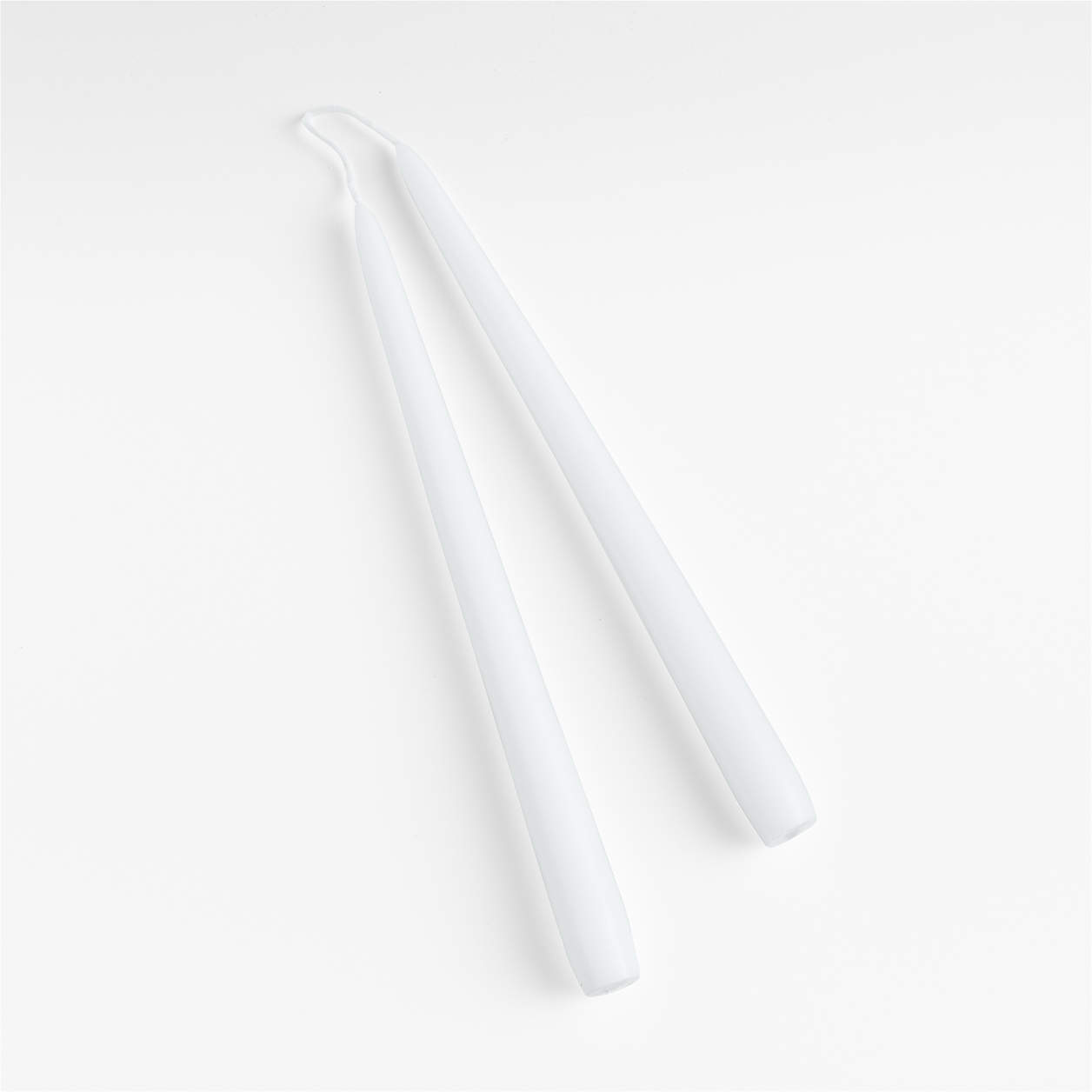 Dipped White Taper Candles, Set of 2