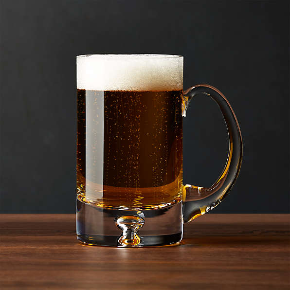 Set 2 IKEA Beer Heavy Clear Glasses 6 1/4 USA Drinking Glass Mug Stein Bar  Ware