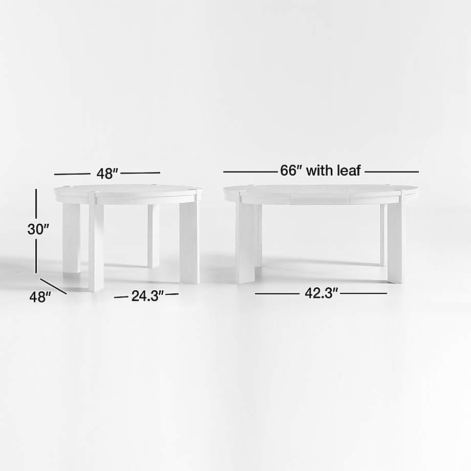 Dimension diagram for Diset Wood Oval 48" Extendable Dining Table