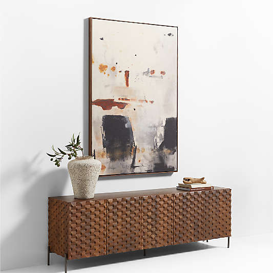 "Dissemblance I" 44"x65" Beige Framed Wall Art Print