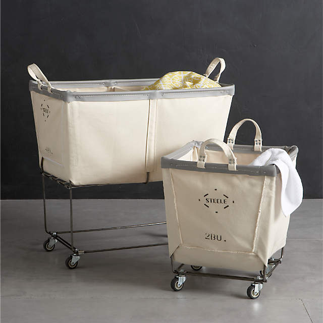 Divided laundry hamper on sale on wheels