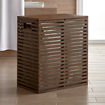 Dixon Bamboo Hamper with Liner + Reviews | Crate & Barrel