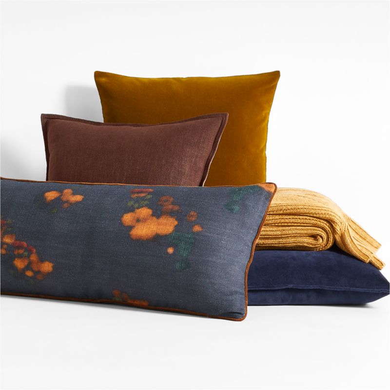 Navy floral pillows best sale