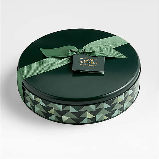 Dark Chocolate Tree Pretzels in Gift Tin