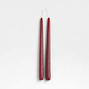 Dark Cranberry 12" Dipped Taper Candle, Set of 2