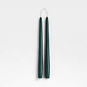 Dark Spruce Green 12" Dipped Taper Candle, Set of 2