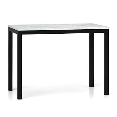Dark Steel Base Dining Tables, White Marble Top Desk With Gold Legs