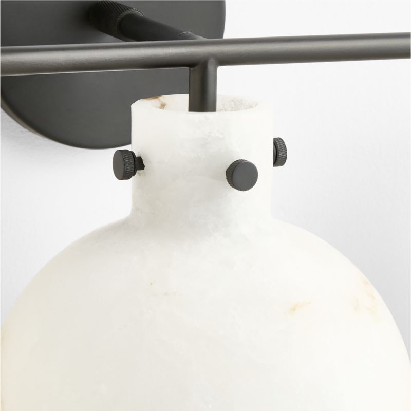 Dakota Black 3 Light Sconce with Alabaster Shade - image 3 of 4