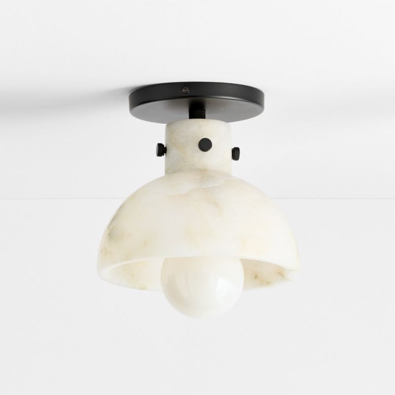 Dakota Black Flush Mount with Alabaster Shade - image 1 of 4