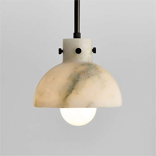 Dakota Black Pendant with Alabaster Shade