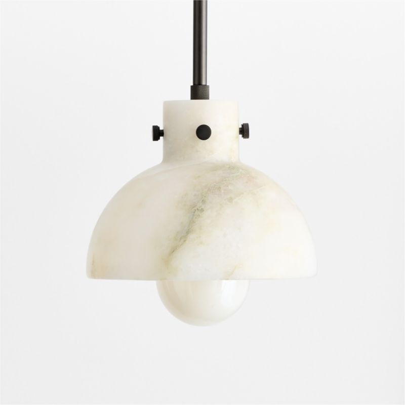 Dakota Black Pendant with Alabaster Shade - image 1 of 5