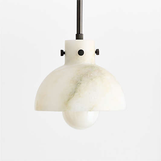 Dakota Black Pendant with Alabaster Shade