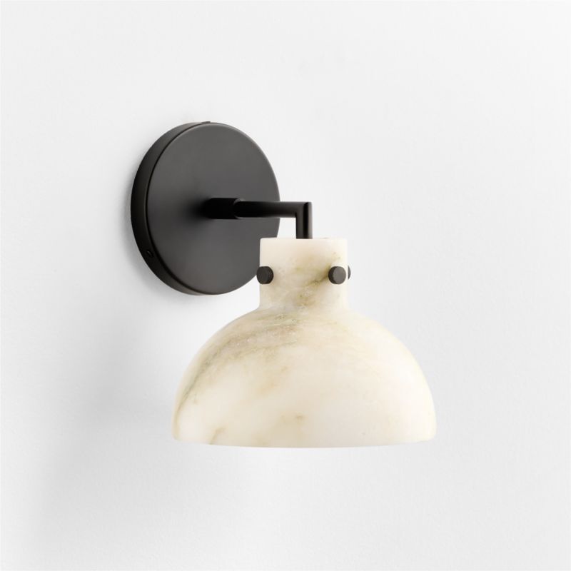 Dakota Black Sconce with Alabaster Shade - image 1 of 5