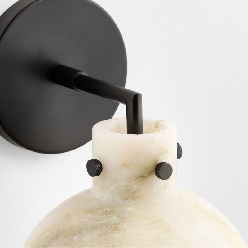 Dakota Black Sconce with Alabaster Shade - image 2 of 5