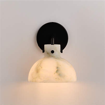 Dakota Black Sconce with Alabaster Shade
