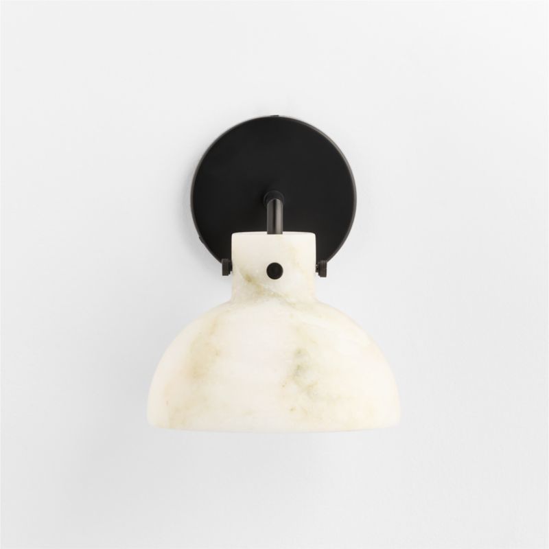Dakota Black Sconce with Alabaster Shade - image 3 of 5