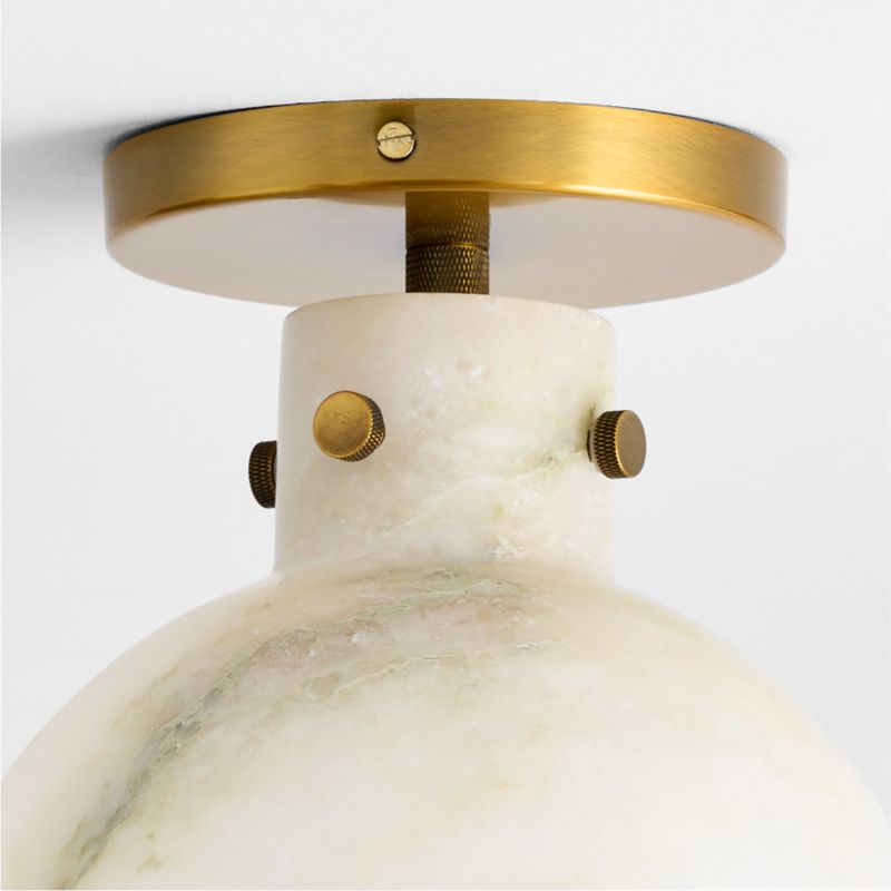 Dakota Brass Flush Mount with Alabaster Shade - image 2 of 6