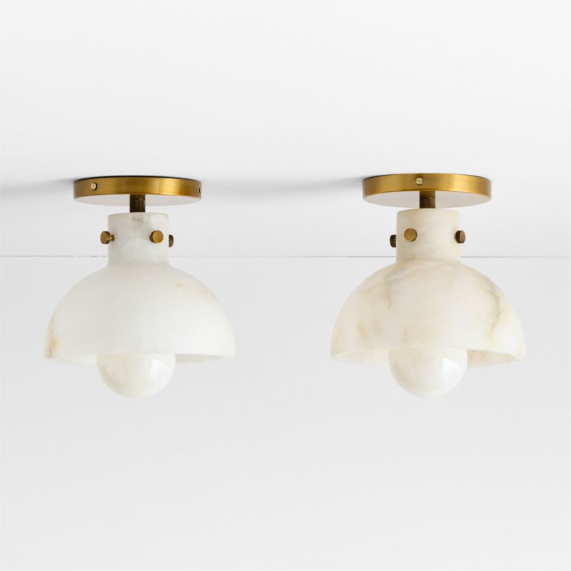Dakota Brass Flush Mount with Alabaster Shade - image 3 of 6
