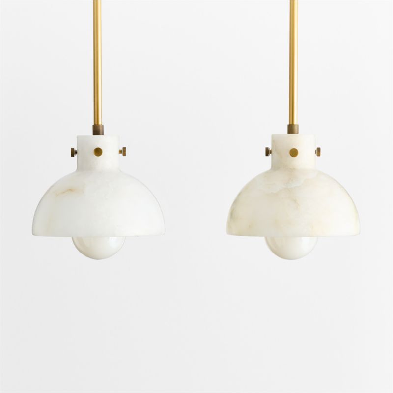 Dakota Brass Pendant with Alabaster Shade - image 4 of 6