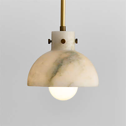 Dakota Brass Pendant with Alabaster Shade