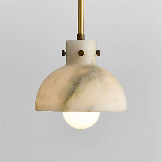 Dakota Brass Pendant with Alabaster Shade