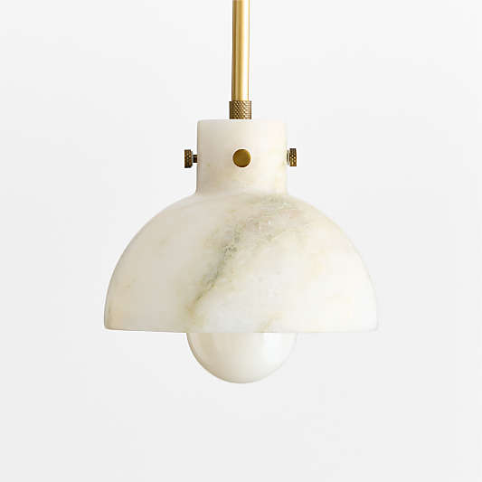 Dakota Brass Pendant with Alabaster Shade
