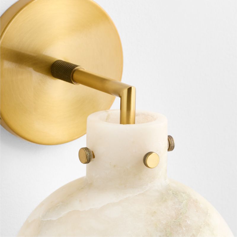 Dakota Brass Wall Sconce with Alabaster Shade - image 2 of 7