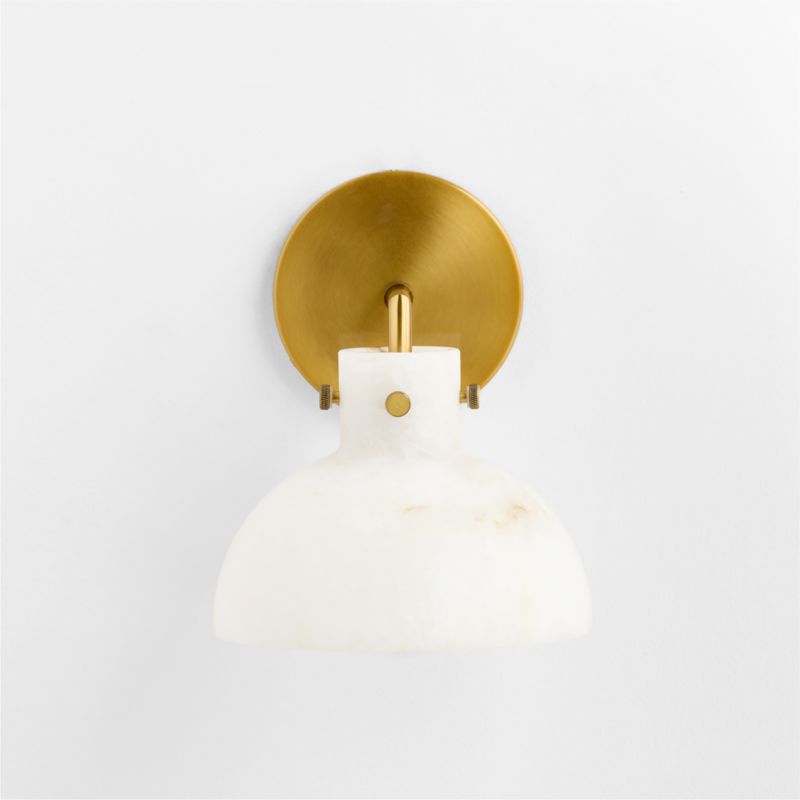 Dakota Brass Wall Sconce with Alabaster Shade - image 3 of 7