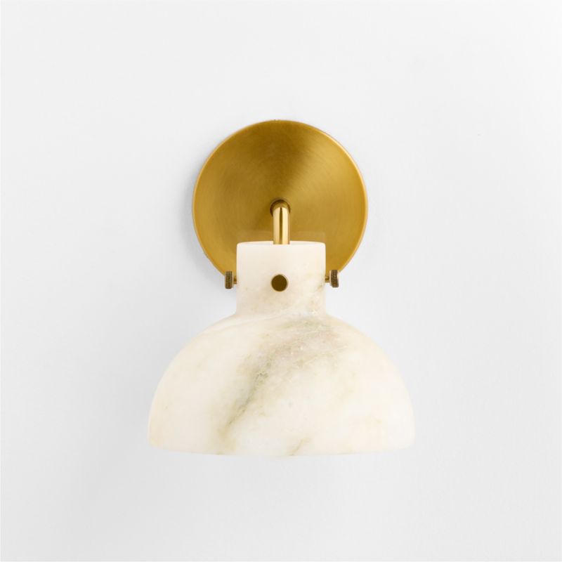 Dakota Brass Wall Sconce with Alabaster Shade - image 4 of 7