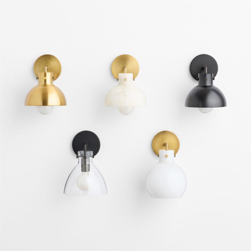 Dakota Brass Wall Sconce with Alabaster Shade - image 6 of 7