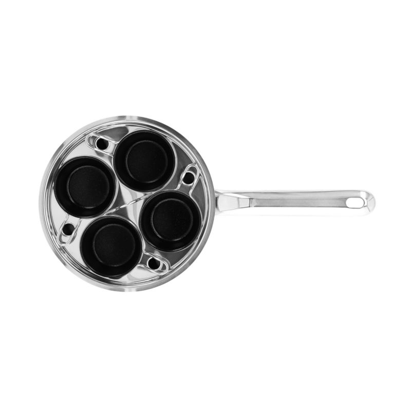 Demeyere Resto 4-Cup Stainless Steel Ceramic Non-stick Egg Poacher Set - image 6 of 9