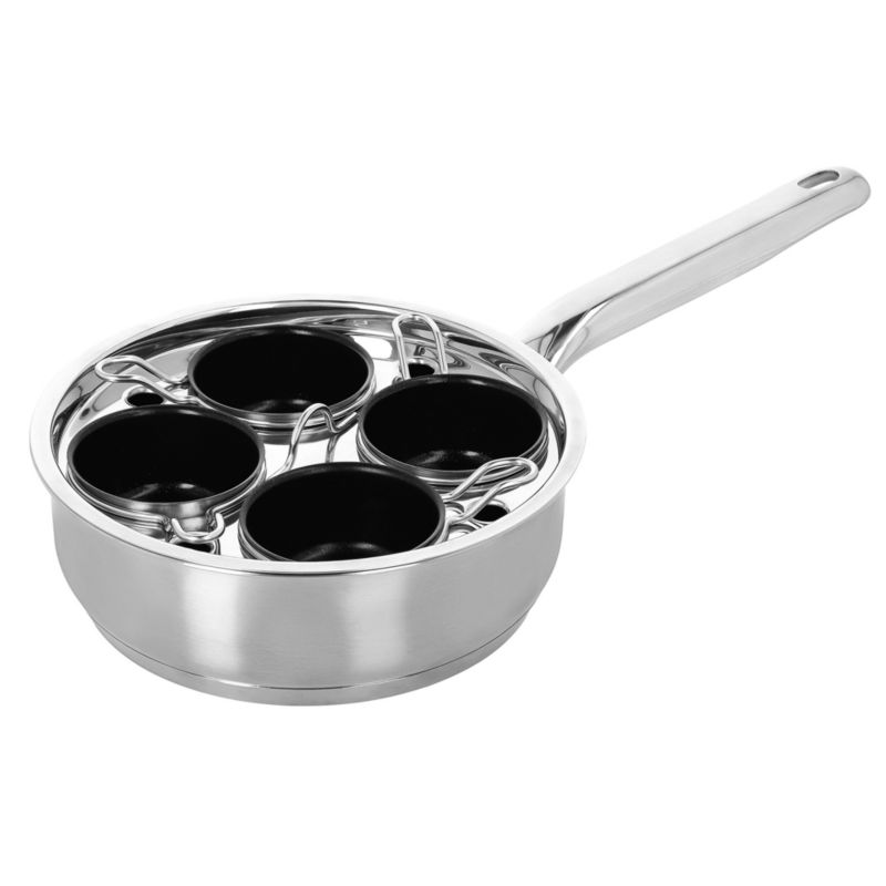 Demeyere Resto 4-Cup Stainless Steel Ceramic Non-stick Egg Poacher Set - image 5 of 9