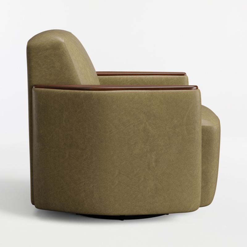 View Dunbar Leather Swivel Accent Chair - image 4 of 6