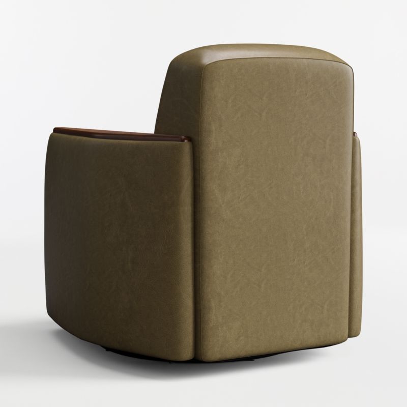 View Dunbar Leather Swivel Accent Chair - image 5 of 6