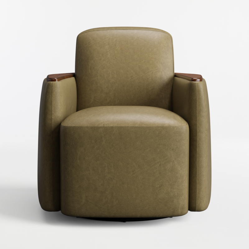 Dunbar Leather Swivel Accent Chair - image 2 of 6