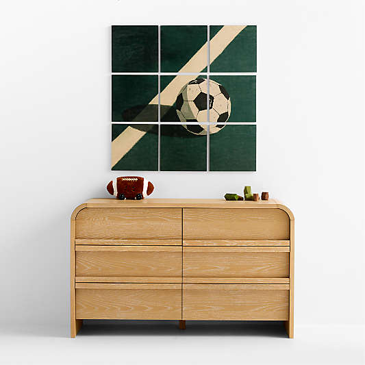 Soccer Quadrant Wall Art on Maple Wood