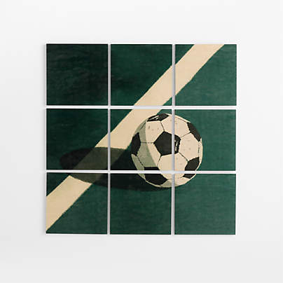 Soccer Quadrant Wall Art on Maple Wood