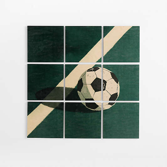 Soccer Quadrant Wall Art on Maple Wood