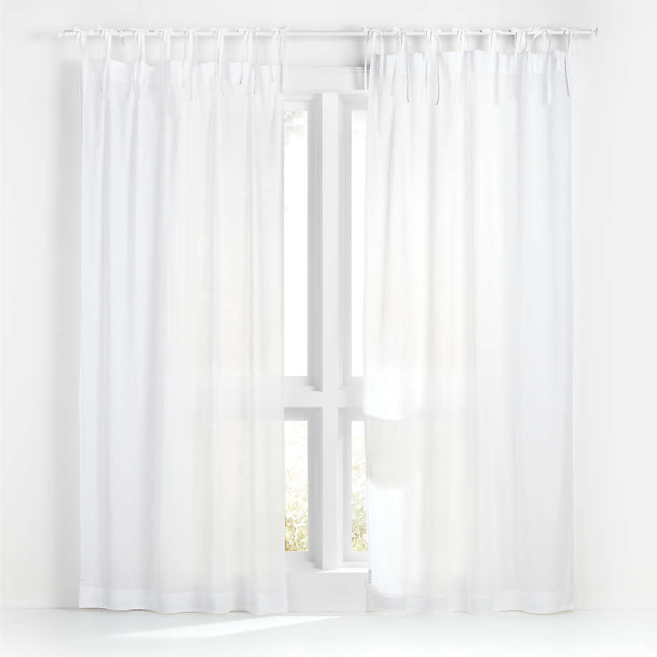 White Dobby Cotton Sheer Kids Window Curtain Panel 44"x96" + Reviews